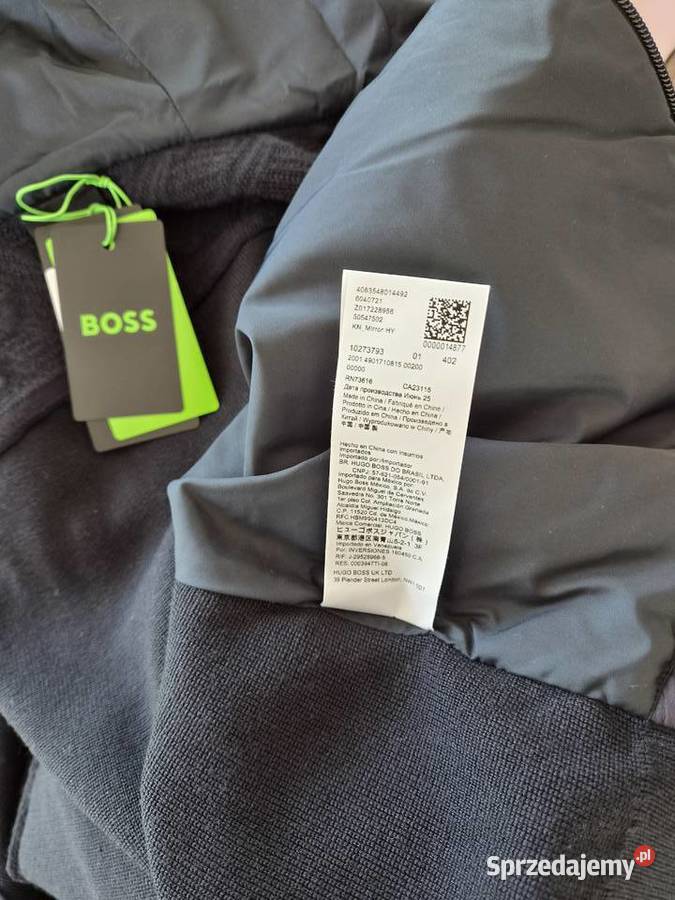 Nowa ciemnoszaragranatowa męska bluza rozpinana Hugo Boss Bibice