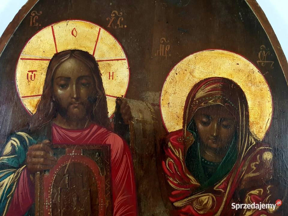 Ikona Jezus Chrystus Matka Boża Czcij Mnie Malarstwo