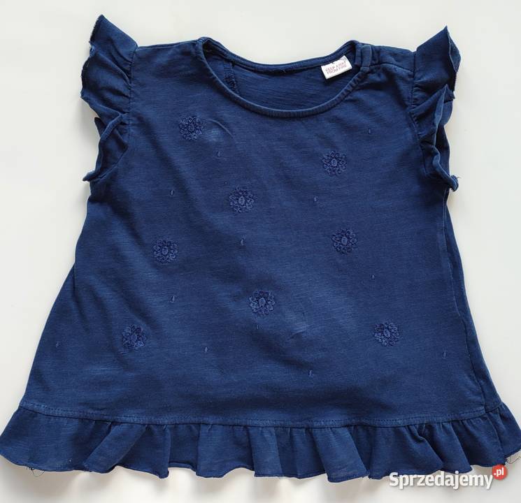 Bluzka z falbankami i haftem angielskim Zara 92 Bluzki, koszulki i kaftaniki