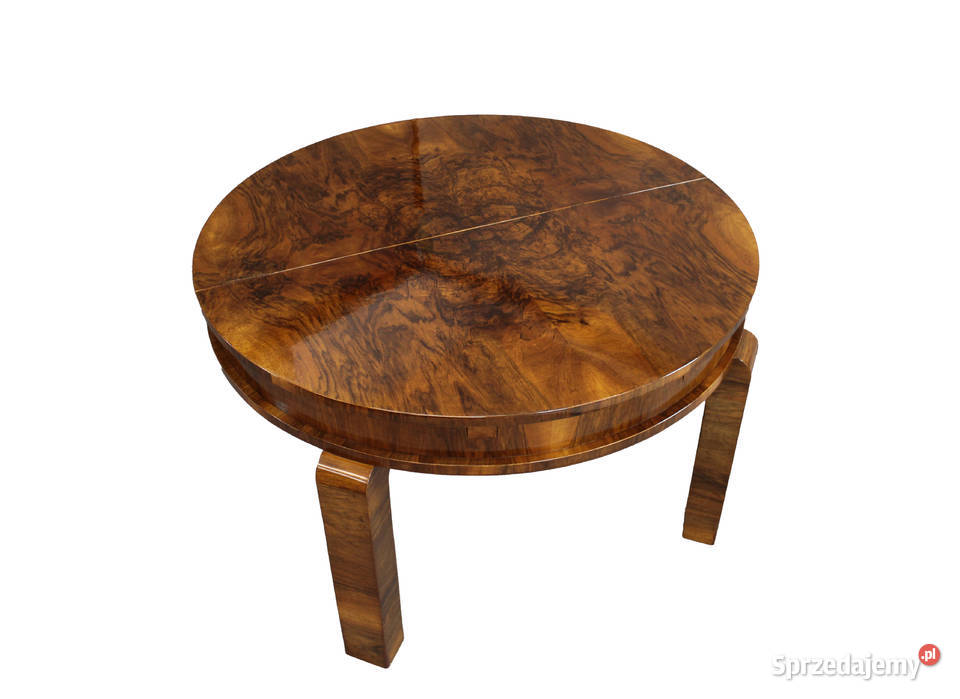 Duży rozkładany stół Art Deco w orzechu Bydgoszcz