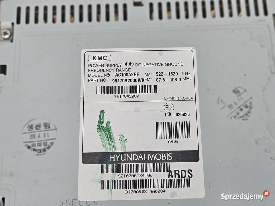 KIA Ceed ii 2 radio AC100A2EE oe Warszawa sprzedam