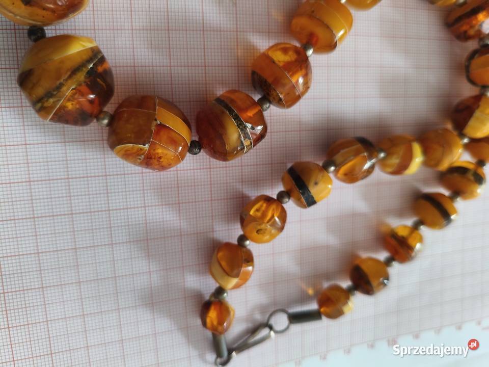 Naszyjnik Bursztyn Vintage Rękodzieło Białystok