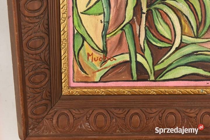 Alfons Mucha Dama Kameliowa Nimfa Akt Stary Obrazki i obrazy małopolskie Kraków sprzedam