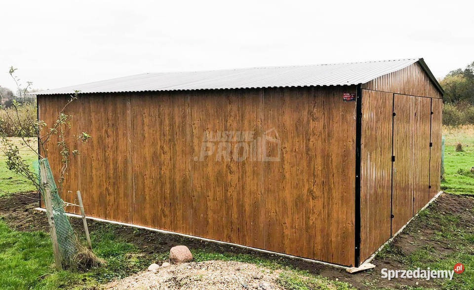 Garaz blaszany 6x6 2x Brama dwuskrzydłowa Sprzedaż Międzybłocie