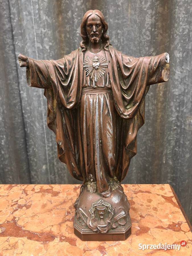 Jezus Figurka zabytkowa sygnowana Łowicz