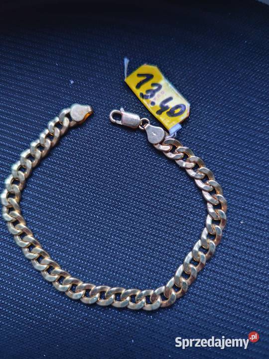 Piękna złota bransoleta męska splot Pancerka złoto świętokrzyskie