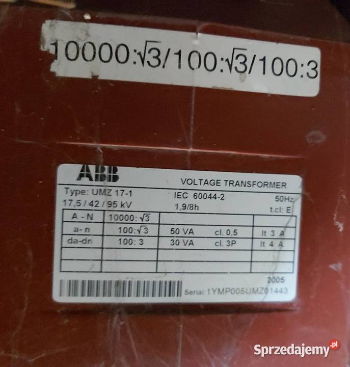 Przekładniki napięiowe UMZ171 10000V3100V31003 Łask