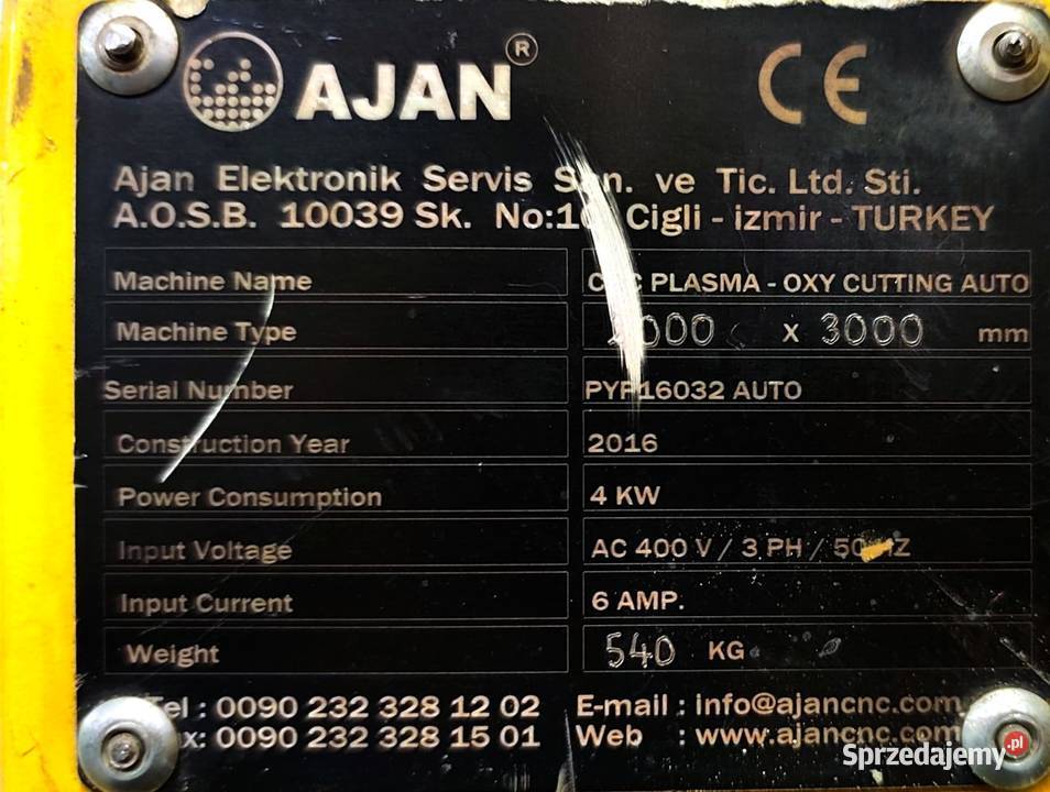 Przecinarka plazmowa AJAN PP260A Olsztyn