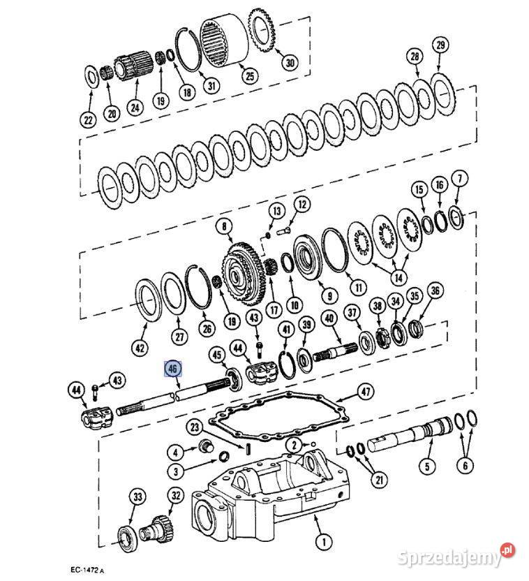 Wałek długi APL330 Case SERIA XL 1551mm Białystok