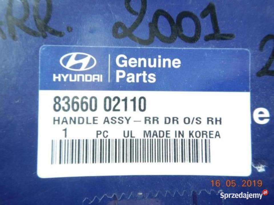 KLAMKA DRZWI PRAWY TYŁ HYUNDAI SANTRO 9805 Klamki