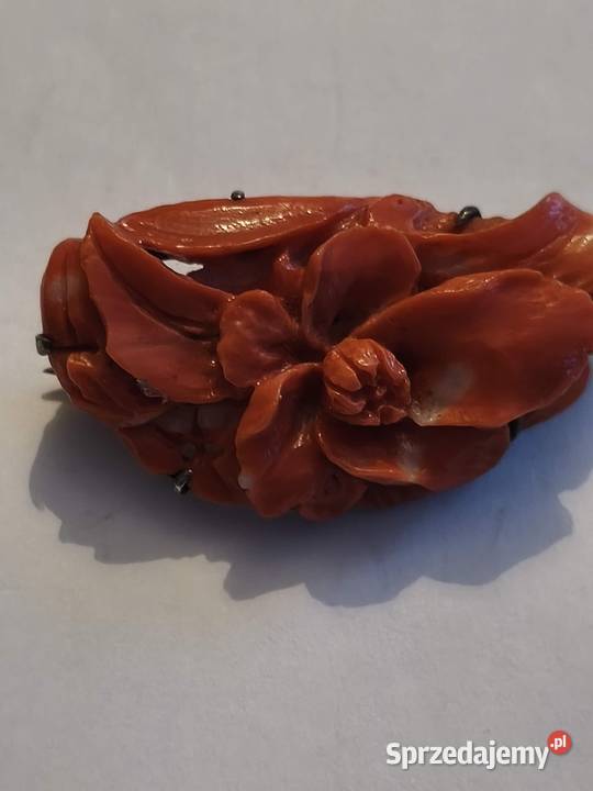 Broszka koral antyk podlaskie