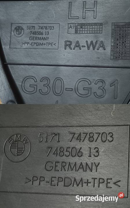 BMW 5 G30 G31 OSŁONA TRÓJKĄT NADKOLA LEWY PRZÓD