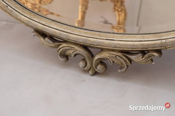 srebrne LUSTRO owal 104x70 RAMA srebro FAZA Kraków