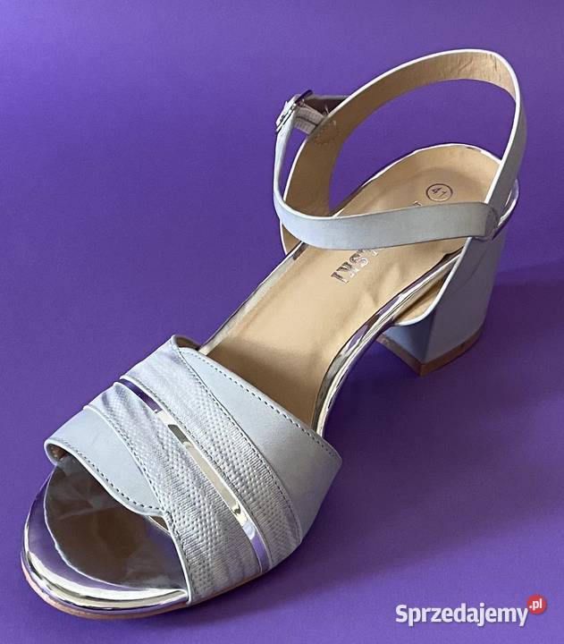 Szare damskie sandały na obcasie rozmiar 41 26cm Żyrardów sprzedam