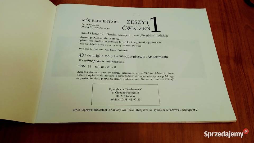 Mój elementarz zeszyt ćwiczeń 1 Elżbieta Gdańsk