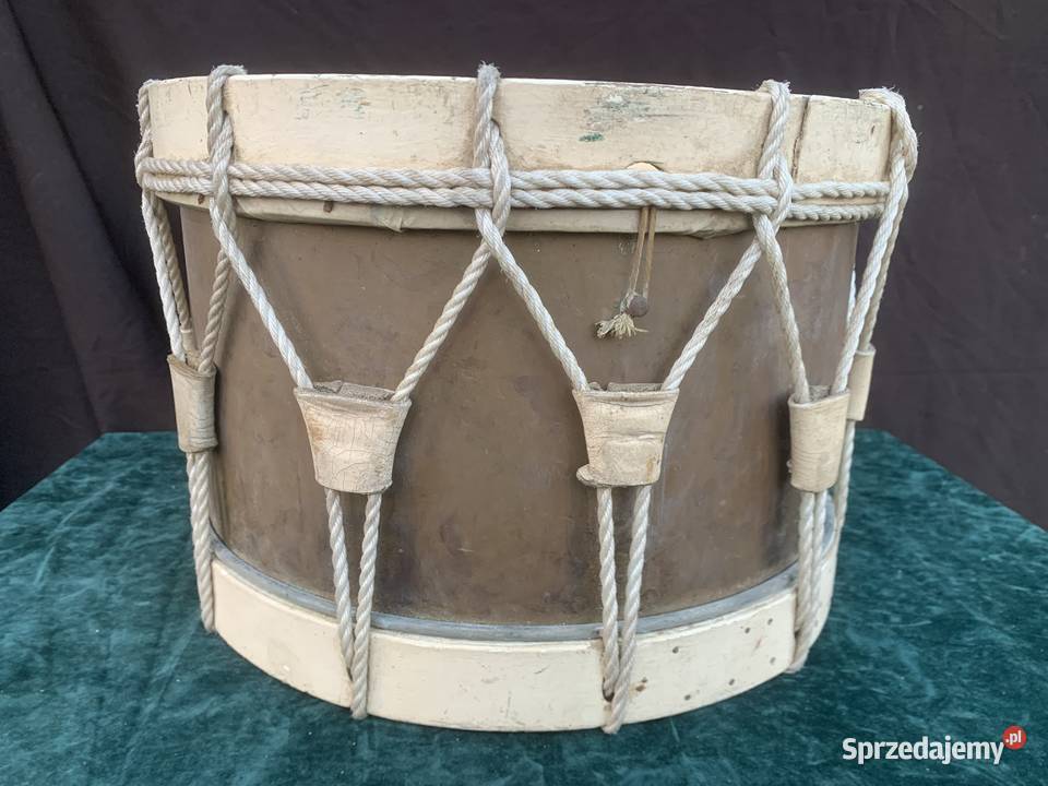 Bęben wojskowy Sygnowany Antyki Łowicz sprzedam