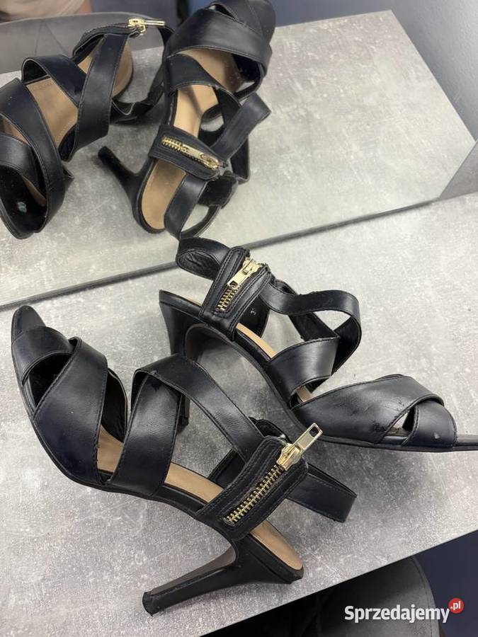 BUTY SZPILKI SANDAŁKI NA SZPILCE CZARNE Z Jasło