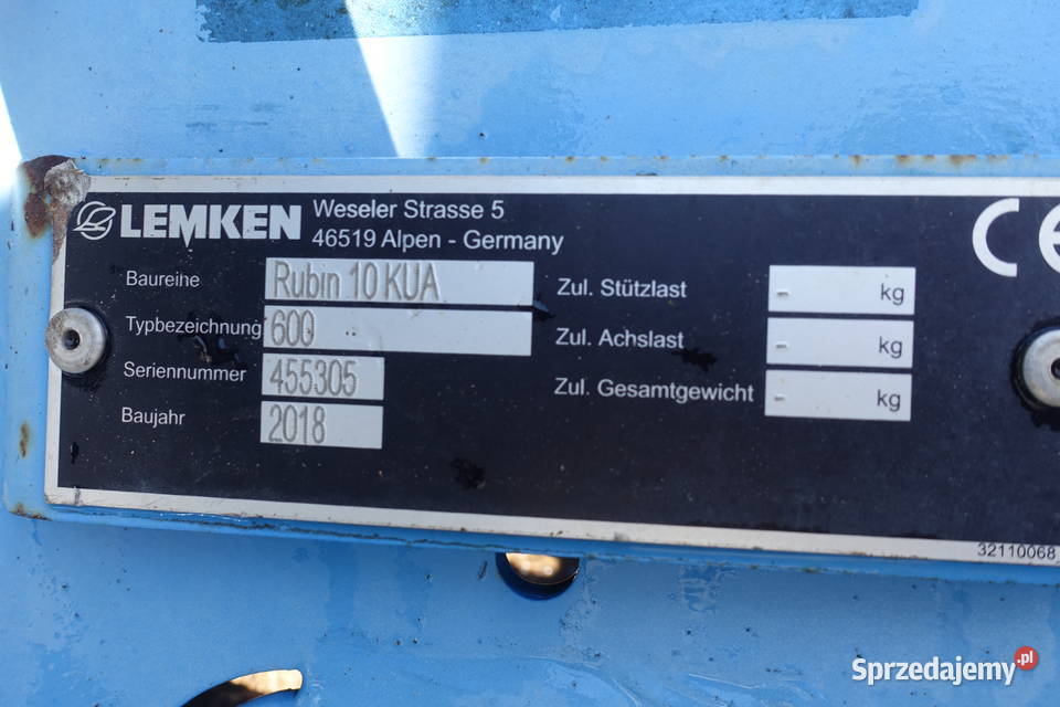 Lemken Rubin 10 KUA brona talerzowa 6m horsh