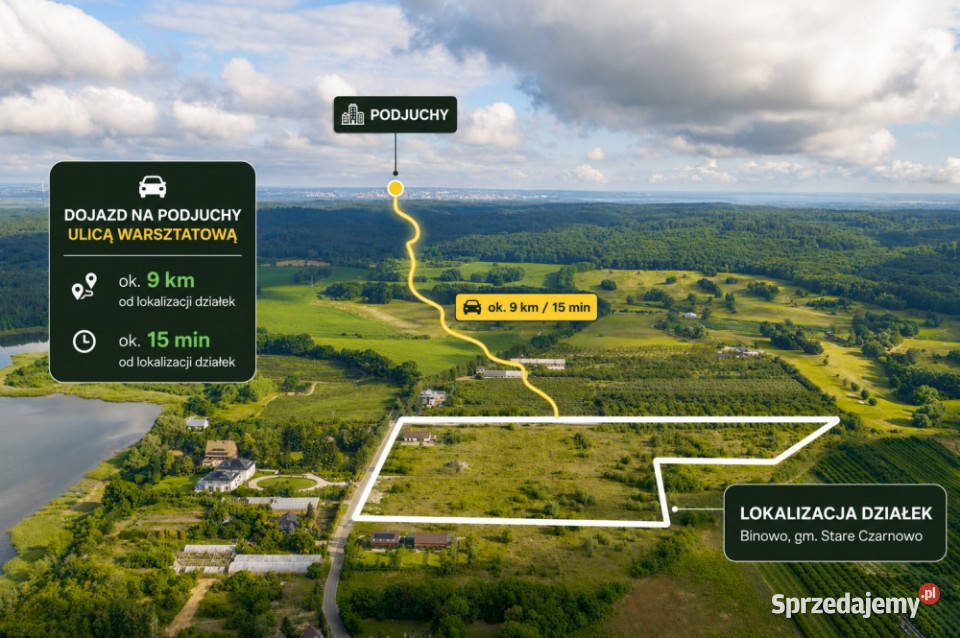 Działka budowlana w Binowie sprawny dojazd do Binowo