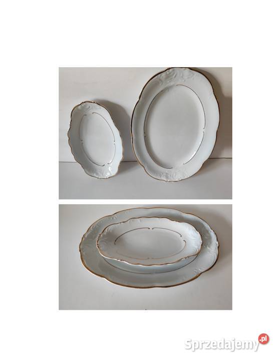 2 zabytkowy półmisek talerz owalny z porcelany Talerze i talerzyki