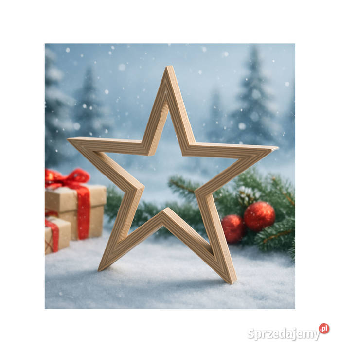 Drewniana Gwiazda Boże Narodzenie Dekoracja Baza