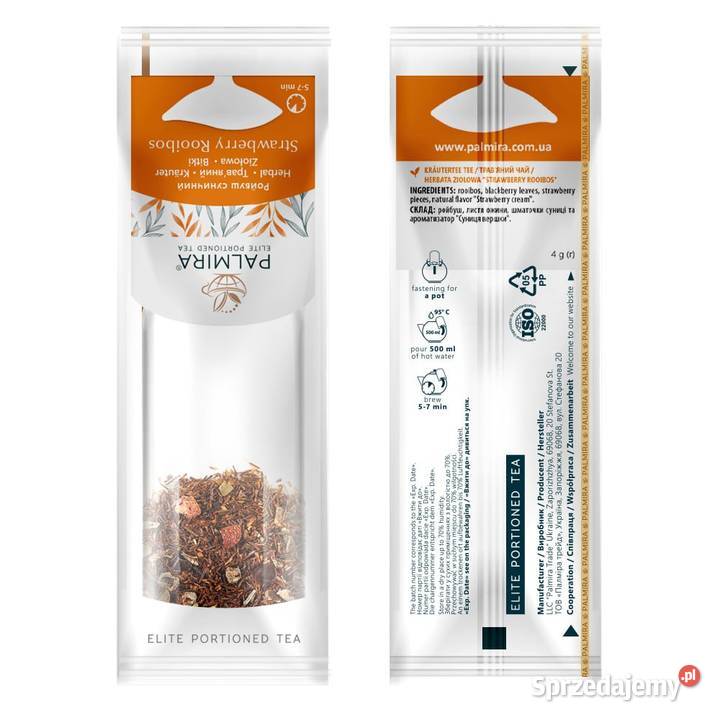 Palmira Strawberry Rooibos liściasta ziołowa Ziołowa