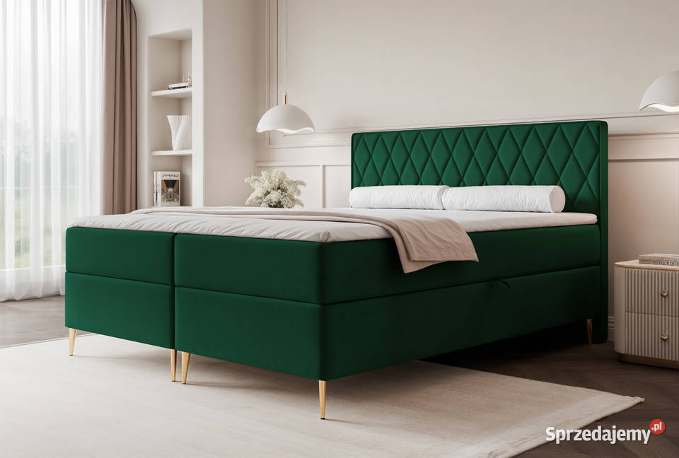 Łóżko kontynentalne z pojemnikiem Caro rożne Tarchały Małe