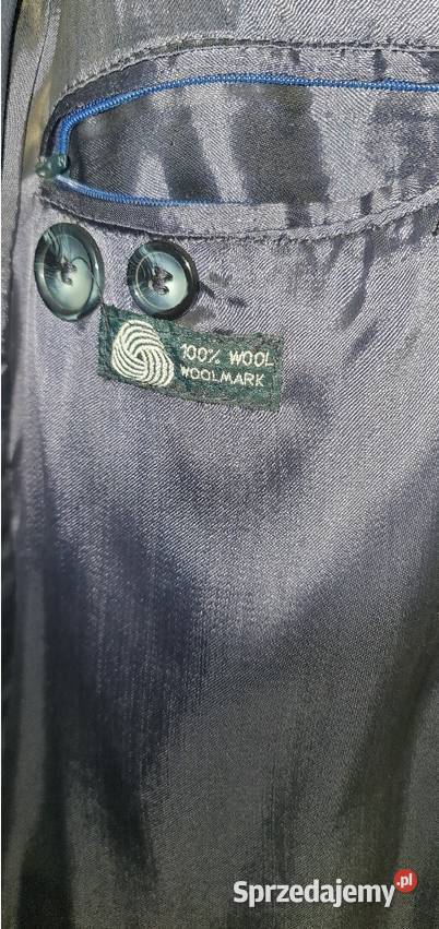 Oficerski płaszcz Vintage PRL Granatowy Vintage Katowice