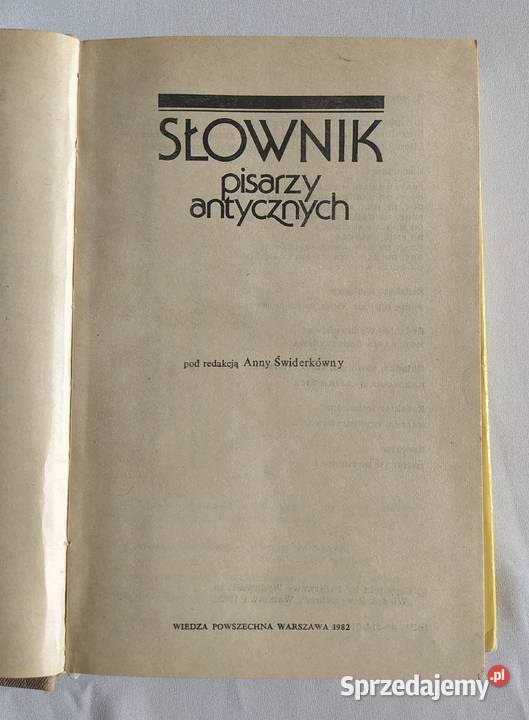 SŁOWNIK PISARZY ANTYCZNYCH Anna Świderkówna sprzedam