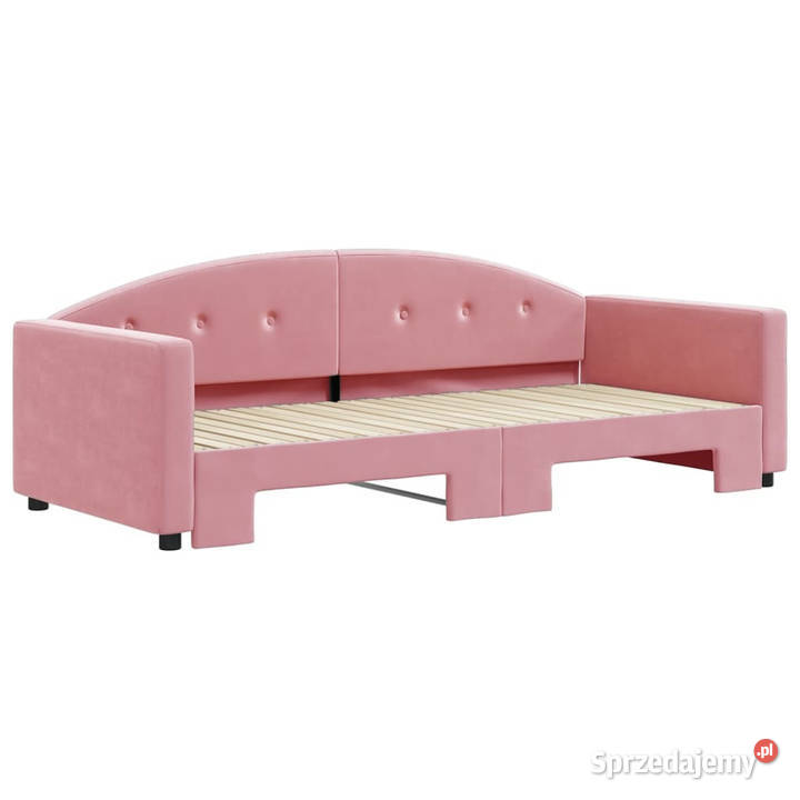 Sofa rozsuwana różowa aksamit 90x200 WM3197304 Dom i Ogród Warszawa
