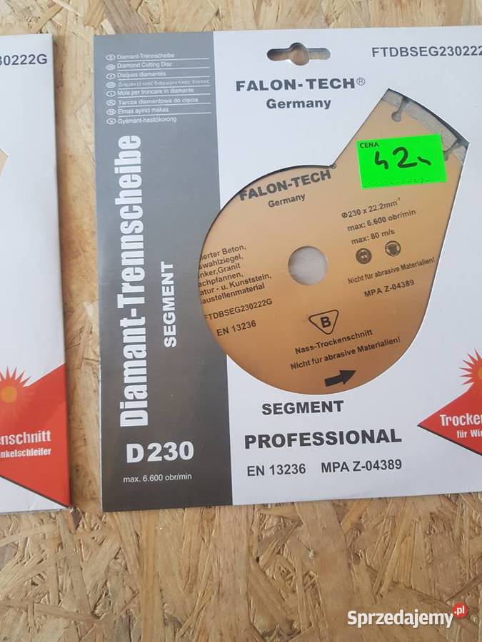 TARCZA DIAMENTOWA 230 x 222 SEGMENT FALON TECH Narzędzia wielkopolskie