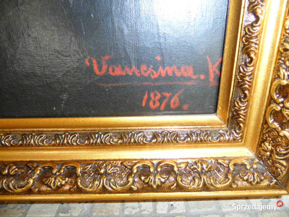 Stary obraz 19 wiek 1870 Lubartów