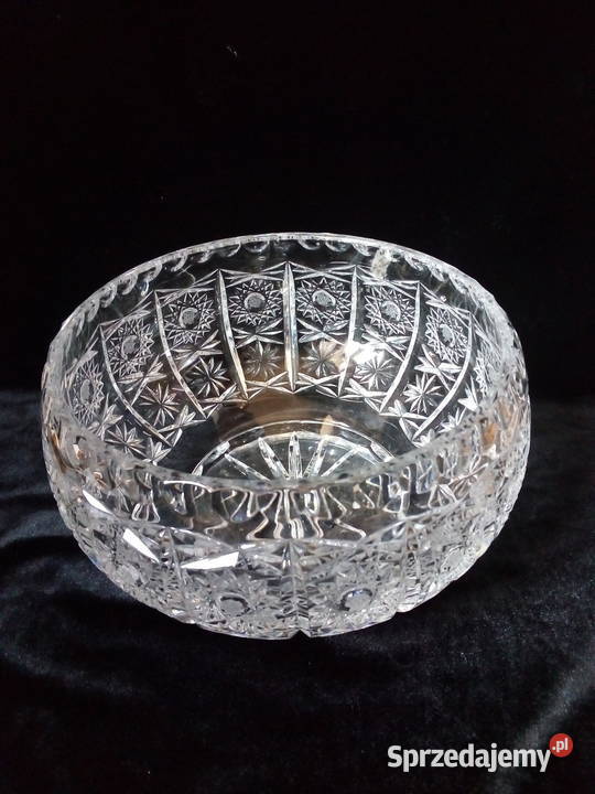 duża kryształowa misa vintage PRL Częstochowa