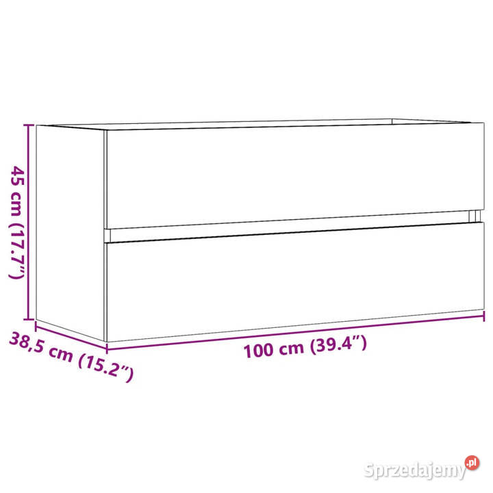 Szafka pod umywalkę stare drewno 100x385x45 Warszawa