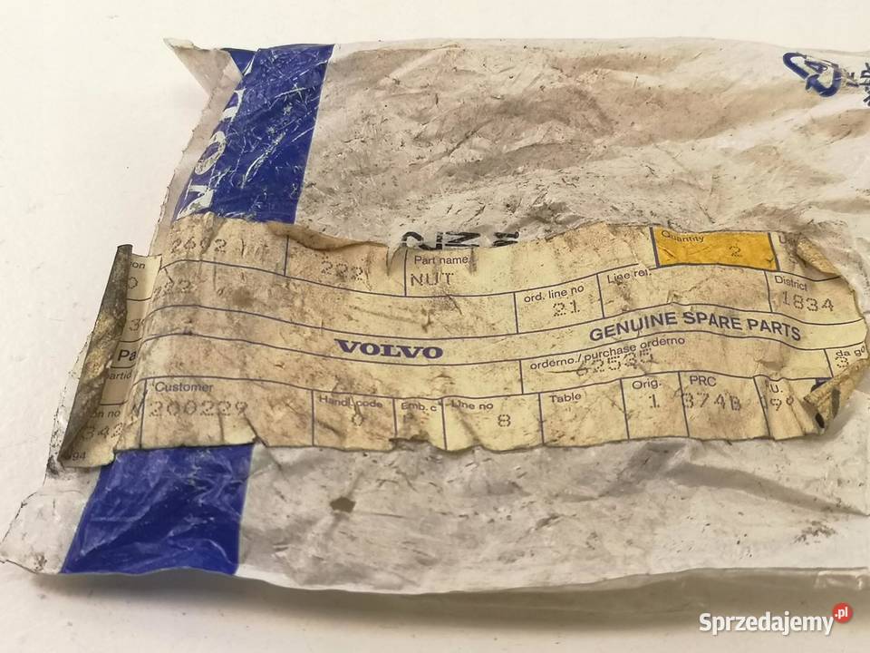 NAKRĘTKA PIASTY VOLVO NOWA ORYGINAŁ 3099222 sprzedam