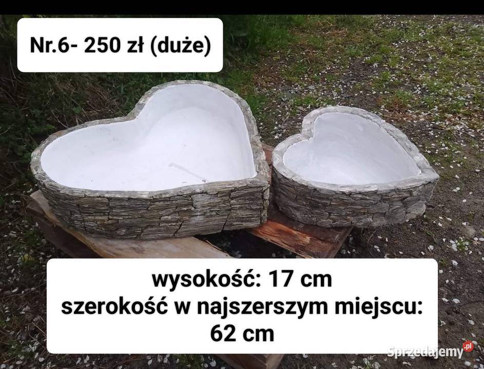 6 Donica serce z kamienia naturalnego rękodzieło małopolskie sprzedam
