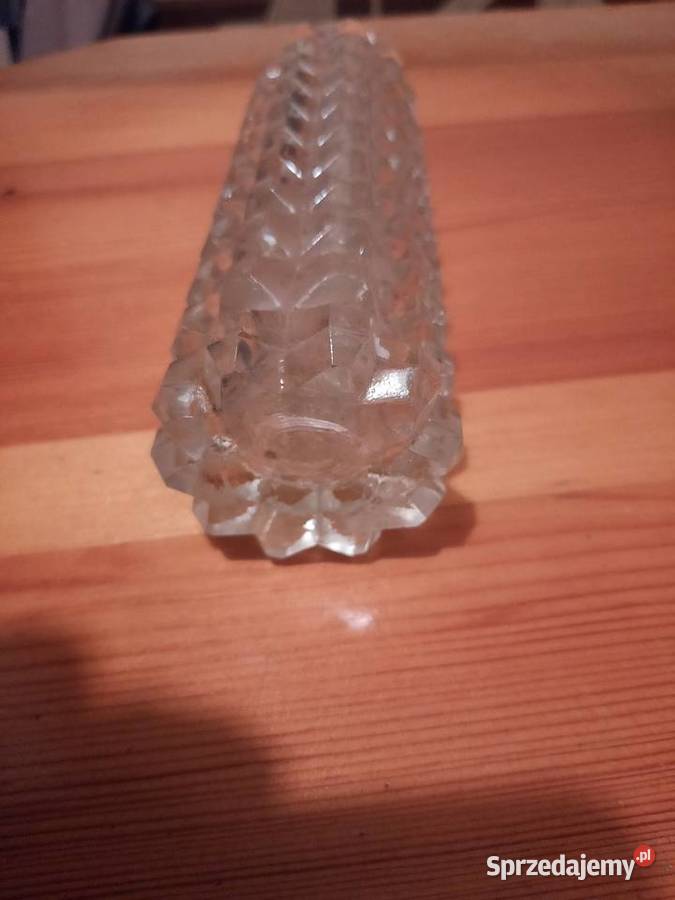 Flakon PRL krysztalowe frezowane szklo Lubań