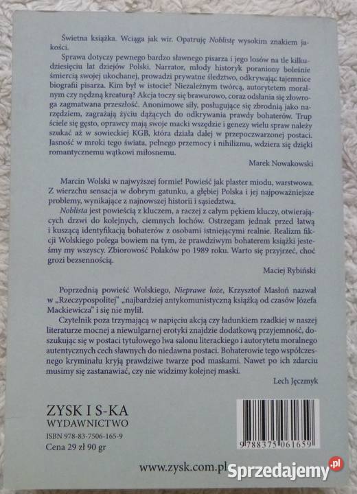 Noblista Marcin Wolski ISBN 9788375061659 Warszawa