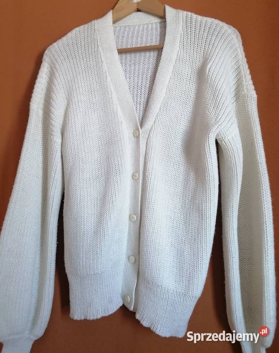 Sweter damski patentowy rozpinany biały XL biały Łódź