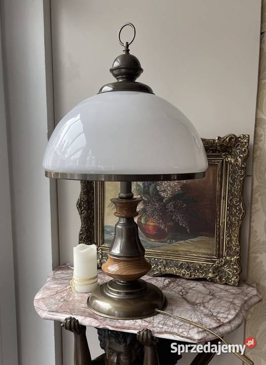 2 ekskluzywne lampy lampa drewno mosiądz