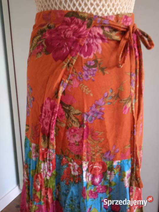 FALBANIASTA KWIECISTA SPÓDNICZKA WIĄZANA Z falbankami  Piła