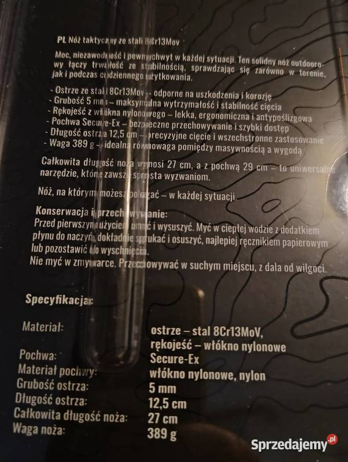 Noż buschraftowy Sporty strzeleckie i myślistwo Tarnowskie Góry