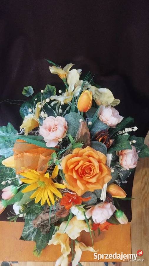 Kompozycja obciążona 60x40x25 pomarańczowy Kompozycje kwiatowe Koszyce sprzedam