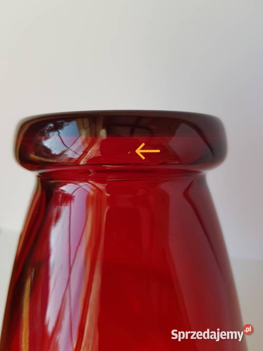 Szklany dzban dzbanek kolorowe szkło PRL Dąbrowa Górnicza