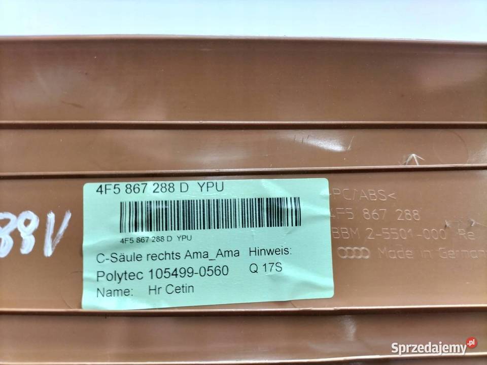 OSŁONA SŁUPKA C LEWA PRAWA AMARETTO KPL BRĄZ