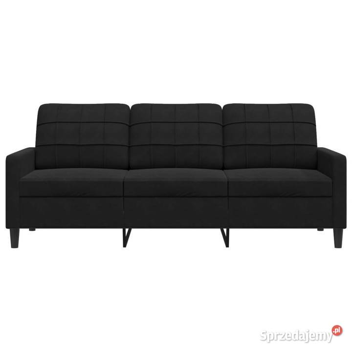 Sofa 3osobowa czarny 180 tapicerowana aksamitem Warszawa sprzedam