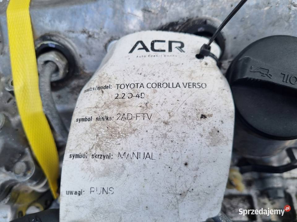 SILNIK KOMPLET Toyota Corolla Verso II 22 D4D Silniki kompletne Rudka