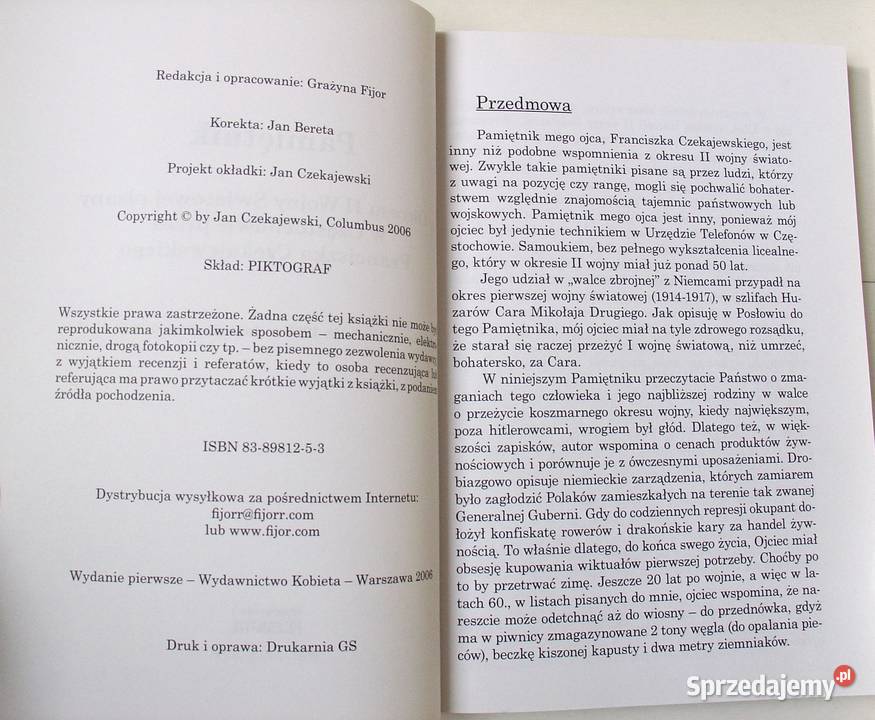 Pamiętnik z lat Okupacji Hitlerowskiej Łódź sprzedam