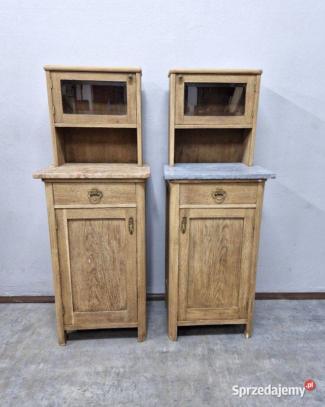 Komplet Dębowych Szafek Nocnych z Początku XX Marki sprzedam