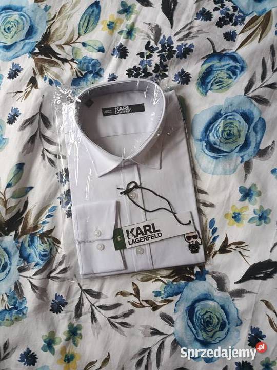 Koszula męska Karl Lagerfeld bawełniana biała podlaskie Białystok